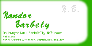 nandor barbely business card